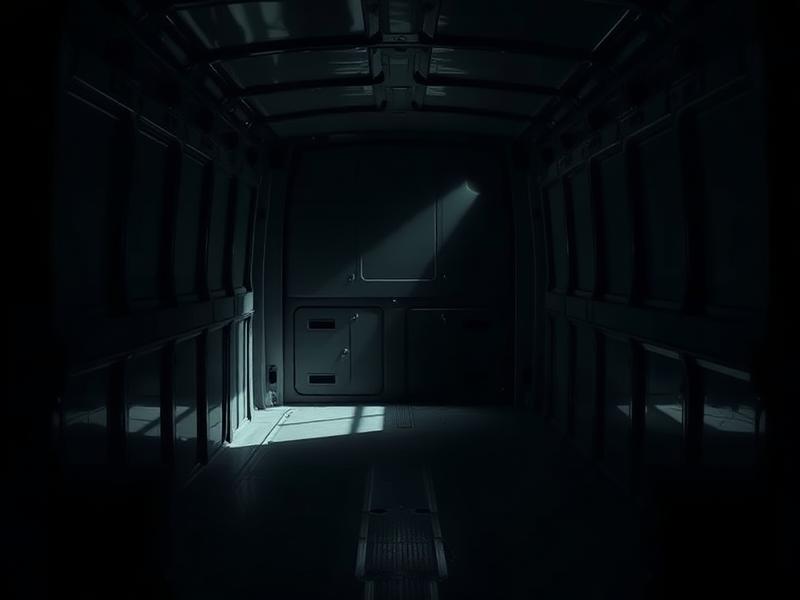 Clean dry van trailer interior